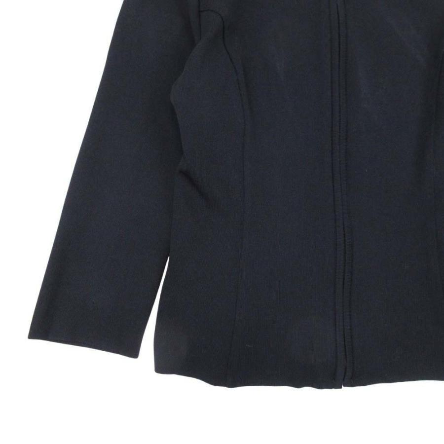 良品 FOXEY BOUTIQUE フォクシー ブティック ジップアップ 七分袖 カーディガン ニット ジャケット 羽織 42 黒 ブラック レディース 古着 中古 | FOXEY BOUTIQUE | 03