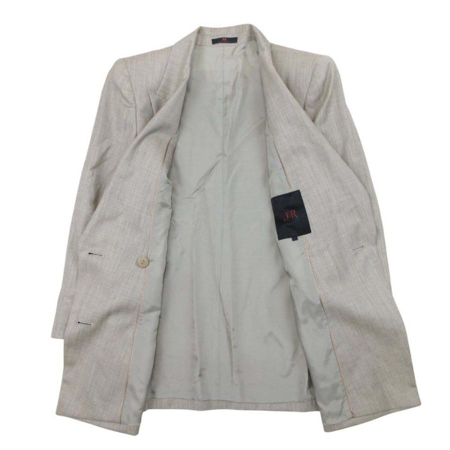 良品 J&R ジェイアンドアール サマーウール スカートスーツ セットアップ ダブルジャケット 金ボタン S/M グレージュ レディース 古着 中古 |  | 03