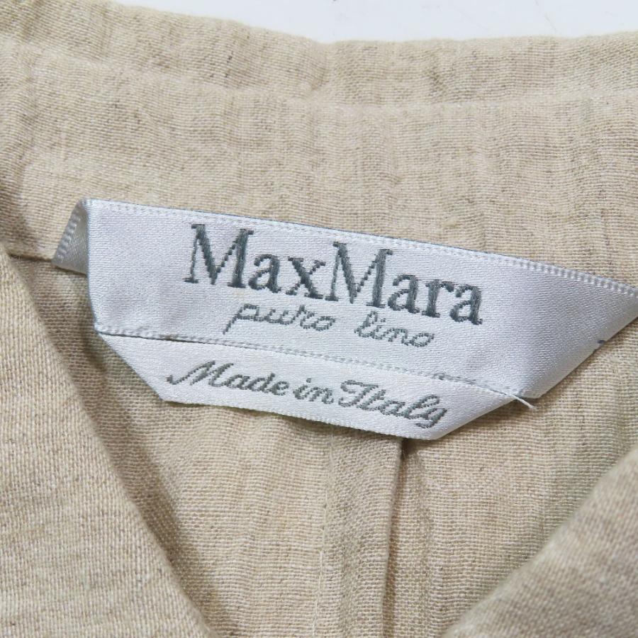 Max Mara マックスマーラ リネン ステンカラー シャツジャケット オーバーシルエット ブルゾン アウター 40 ベージュ レディース 古着 中古 | Max Mara | 06