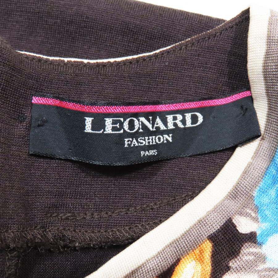 LEONARD FASHION レオナールファッション ウール 肩パッド 花柄 ブラウス カットソー 長袖 L ブラウン レディース 古着 中古 | LEONARD FASHION | 06
