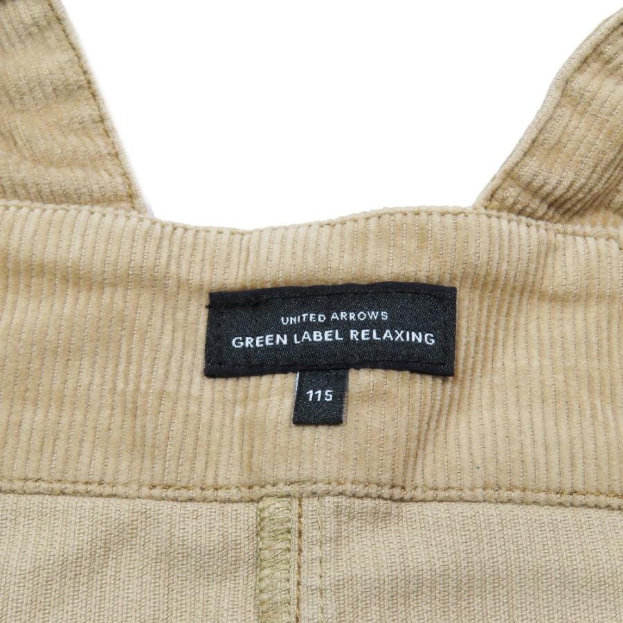 良品 green label relaxing グリーンレーベルリラクシング 子供服 コーデュロイ ジャンパースカート サロペット 115 ベージュ キッズ 古着 中古 | green label relaxing | 04