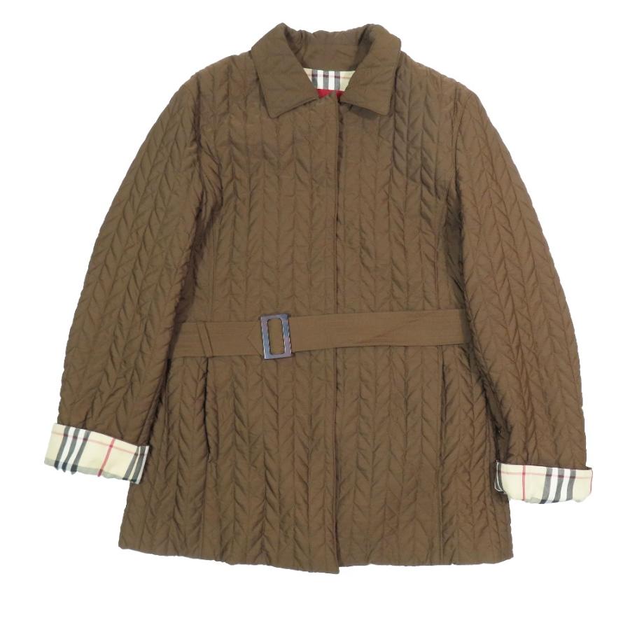 良品 BURBERRY LONDON バーバリーロンドン ノバチェック キルティング ハーフコート ジャケット アウター 44 大きいサイズ ブラウン レディース 古着 中古 | 