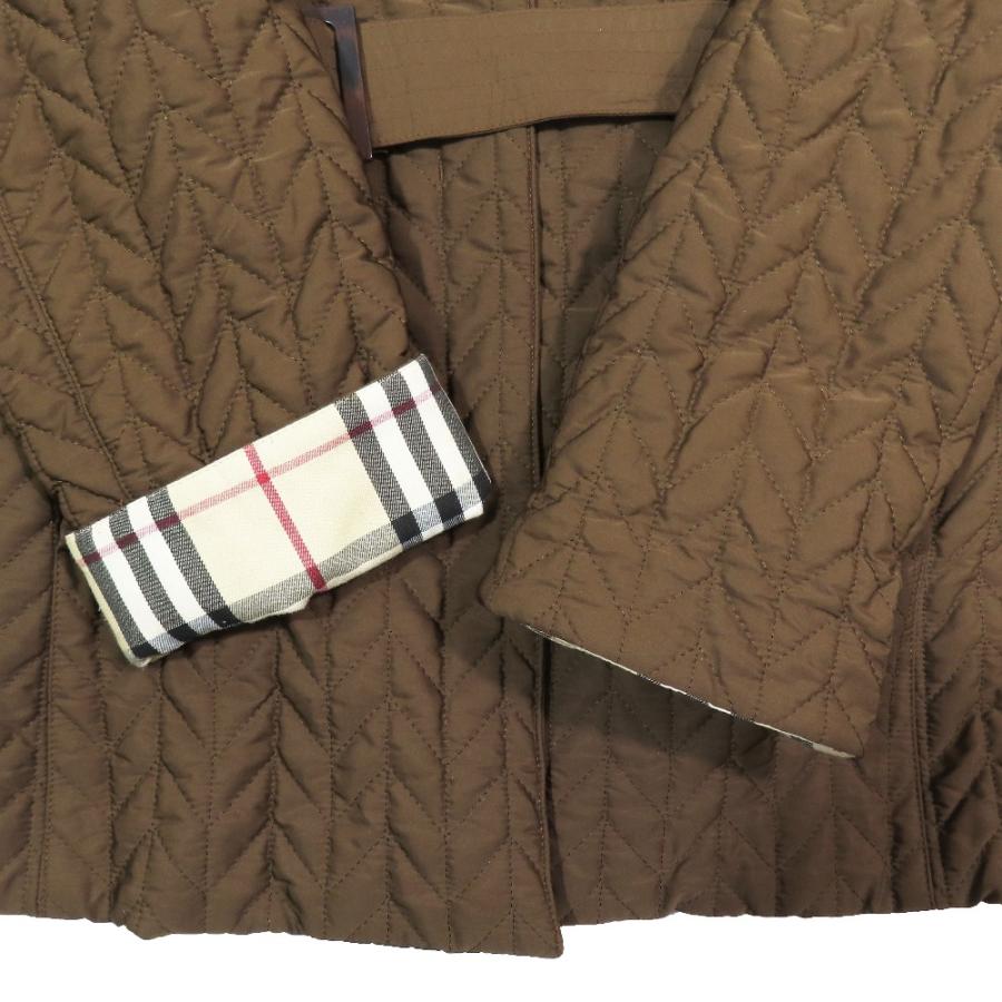 良品 BURBERRY LONDON バーバリーロンドン ノバチェック キルティング ハーフコート ジャケット アウター 44 大きいサイズ ブラウン レディース 古着 中古 |  | 03