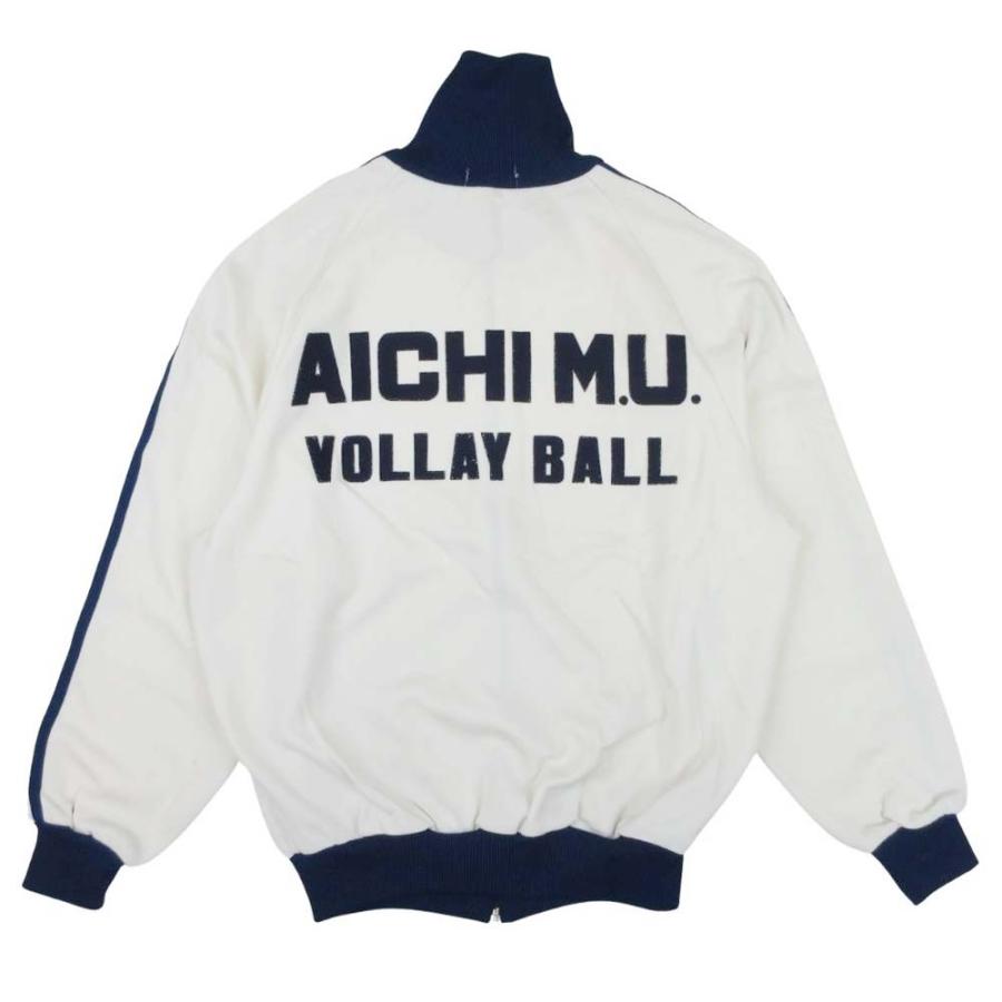 良品 adidas アディダス 70s 80s デサント製 ヴィンテージ ADS-4F トラックジャケット ジャージ アウター 4号 アイボリー 紺 メンズ 古着 中古 | adidas Originals | 01