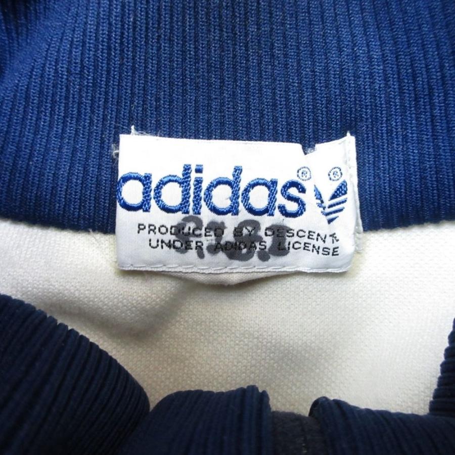 良品 adidas アディダス 70s 80s デサント製 ヴィンテージ ADS-4F トラックジャケット ジャージ アウター 4号 アイボリー 紺 メンズ 古着 中古 | adidas Originals | 04