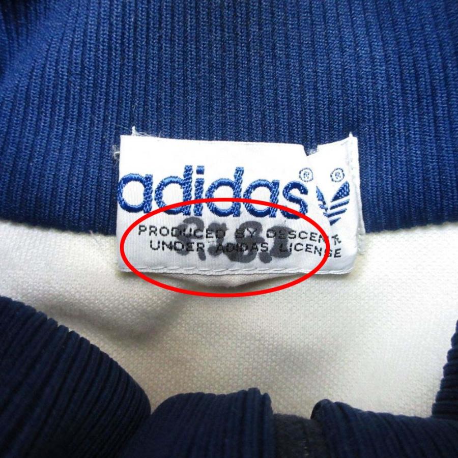 良品 adidas アディダス 70s 80s デサント製 ヴィンテージ ADS-4F トラックジャケット ジャージ アウター 4号 アイボリー 紺 メンズ 古着 中古 | adidas Originals | 06