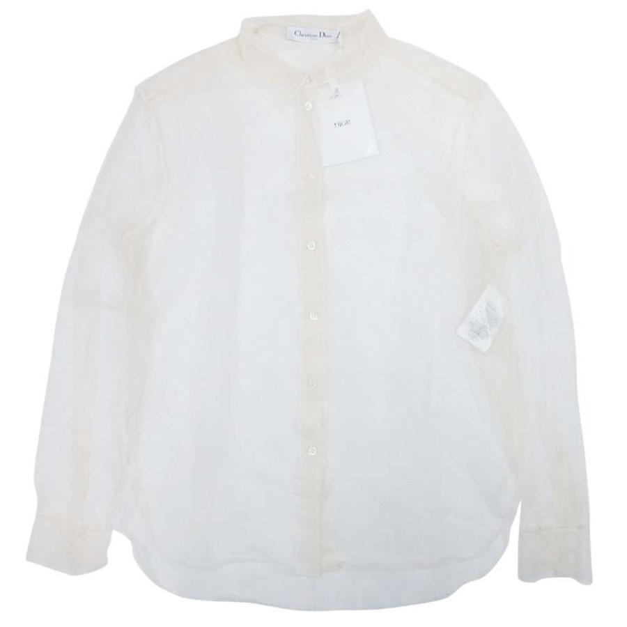 未使用 Christian Dior クリスチャンディオール 20aw メッシュ素材 ブラウス 長袖 シャツ シースルー トップス 40 アイボリー レディース 古着 中古 | Christian Dior | 04