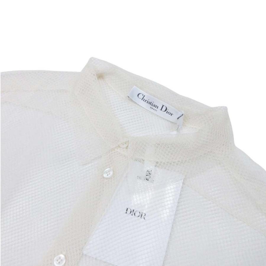 未使用 Christian Dior クリスチャンディオール 20aw メッシュ素材 ブラウス 長袖 シャツ シースルー トップス 40 アイボリー レディース 古着 中古 | Christian Dior | 06