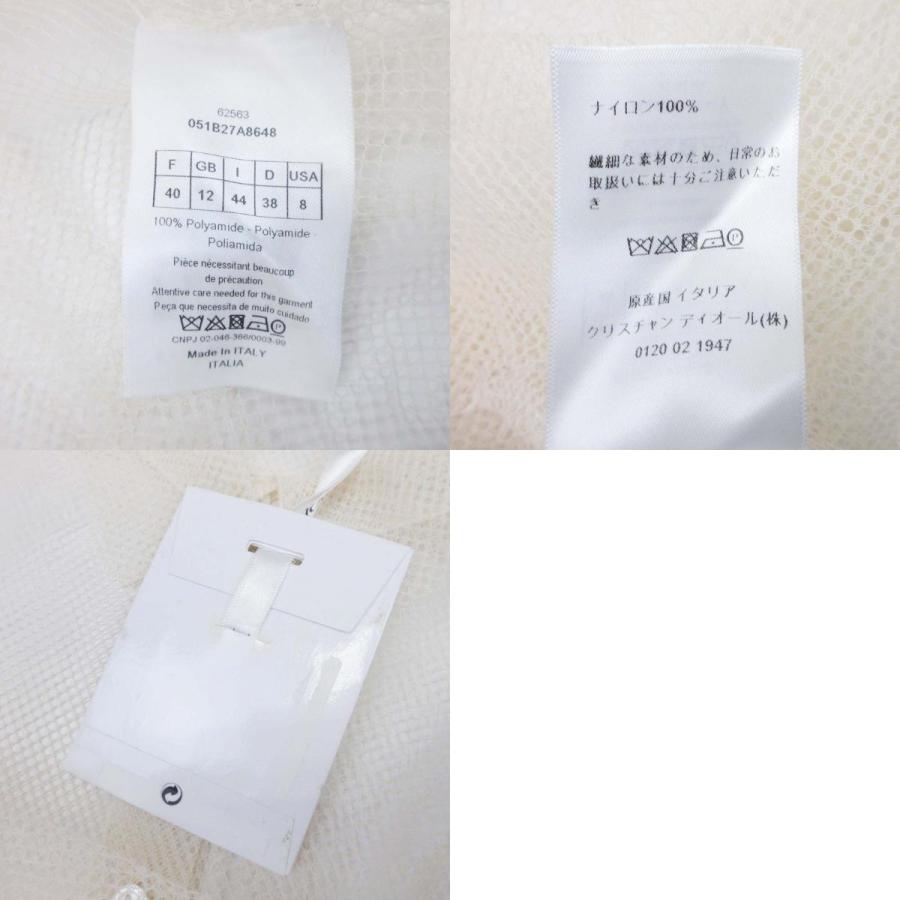 未使用 Christian Dior クリスチャンディオール 20aw メッシュ素材 ブラウス 長袖 シャツ シースルー トップス 40 アイボリー レディース 古着 中古 | Christian Dior | 09