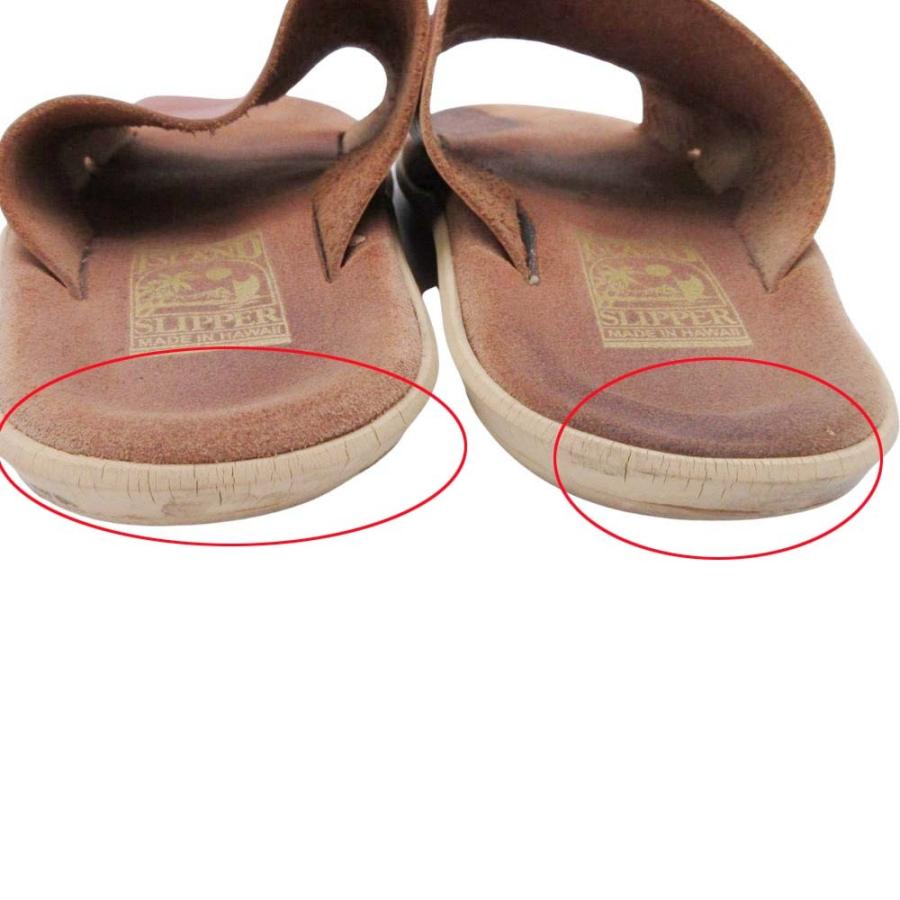 ISLAND SLIPPER アイランドスリッパ フラット スライドサンダル シューズ 靴 8/26.0 茶 ブラウン メンズ 古着 中古 | ISLAND SLIPPER | 09