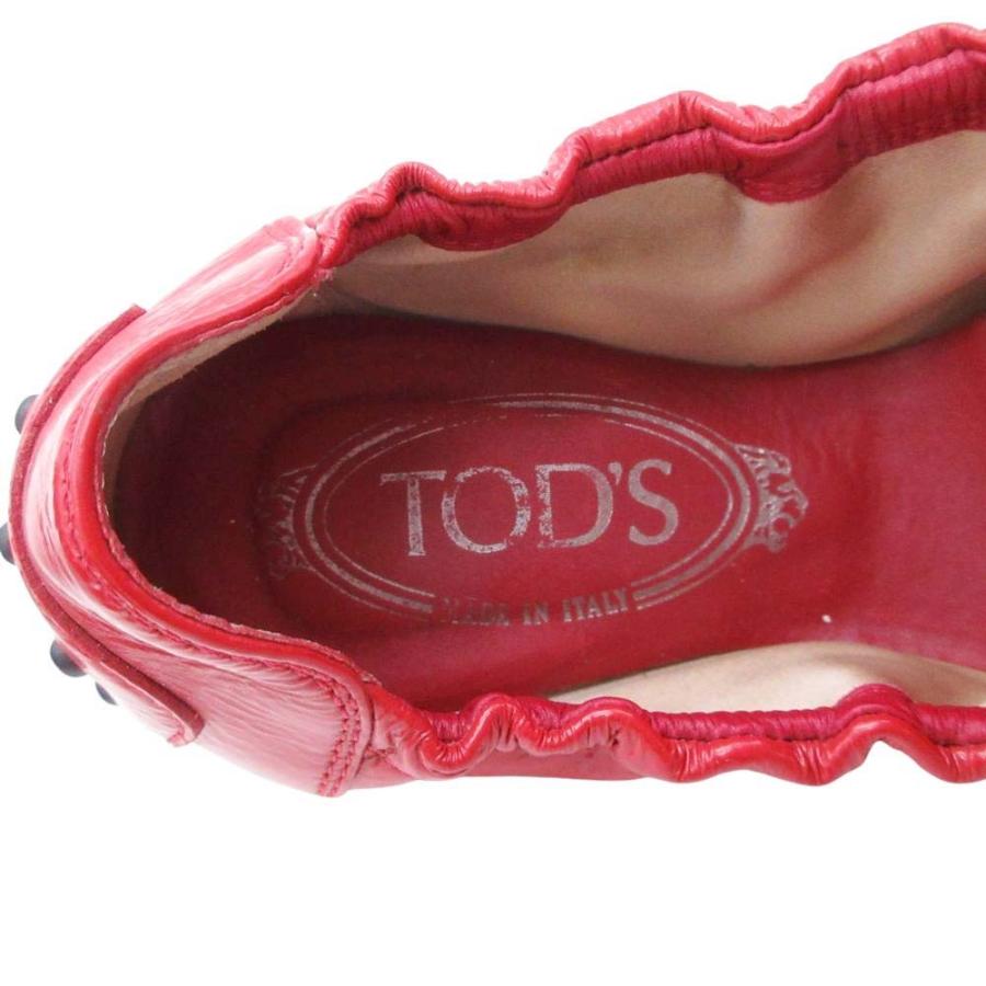 良品 TOD’S トッズ ドライビングシューズ バレエシューズ フラットシューズ 靴 リボン エナメル 39.5 赤 レッド レディース 古着 中古 |  | 05
