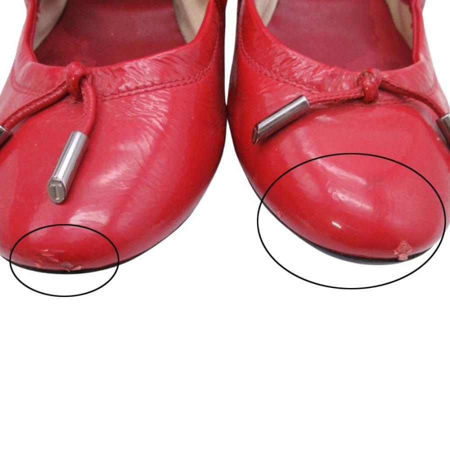良品 TOD’S トッズ ドライビングシューズ バレエシューズ フラットシューズ 靴 リボン エナメル 39.5 赤 レッド レディース 古着 中古 |  | 07