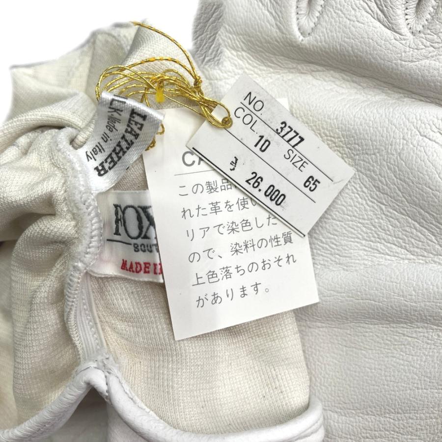未使用 FOXEY フォクシー カーブシルエット レザー グローブ 手袋 シャーリング 裏シルク サイズ6.5 白 ホワイト レディース 古着 中古 | FOXEY | 02