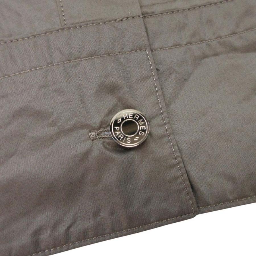 未使用 HERMES エルメス セリエボタン プルオーバー シャツ コットンナイロン トップス カットソー ハイネック 長袖 40 カーキ メンズ 古着 中古 | HERMES | 05