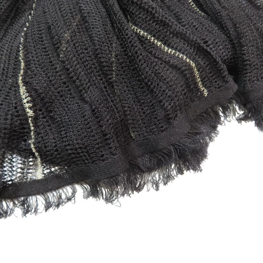 未使用 Christian Dior クリスチャンディオール 21SS リネンレース メッシュ フレアスカート ゴムウエスト ロング フリンジ 36 ブラック レディース 古着 中古 | Christian Dior | 04