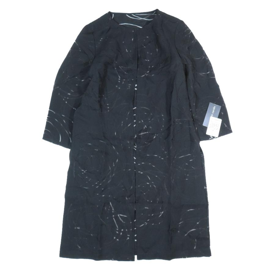 未使用 Pierre Cardin ピエールカルダン  シアー シースルー オーガンジー ワンピース 膝丈 ロングカーディガン 40 ブラック レディース 古着 中古 | pierre cardin