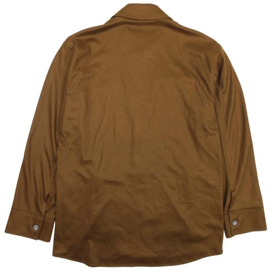新品同様 CINOH チノ ビッグポケット ウールシャツ カットソー トップス ウールジャージー シャツジャケット 長袖 46 茶 ブラウン メンズ 古着 中古 | CINOH | 01