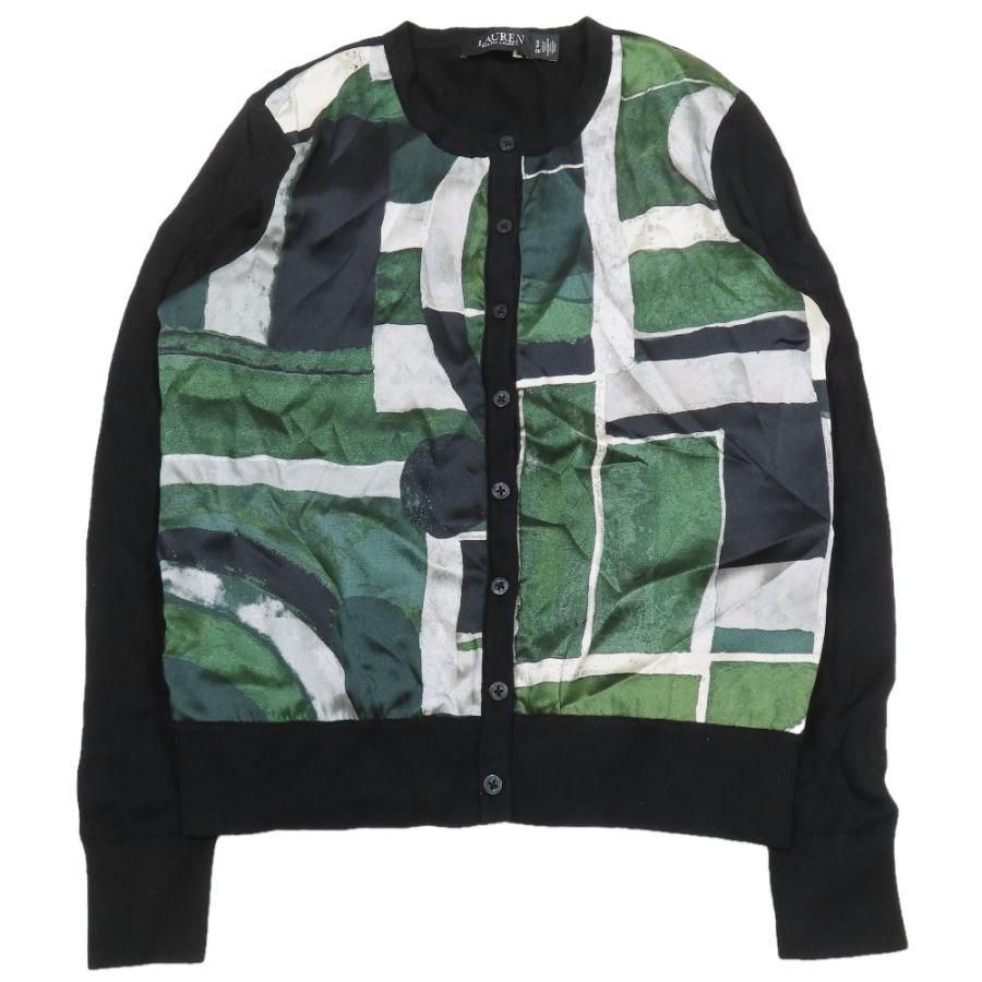 美品 LAUREN Ralph Lauren ローレンラルフローレン アンサンブル セットアップ ノースリーブ ニット カーディガン SP ブラック レディース 古着 中古 | LAUREN RALPH LAUREN | 01