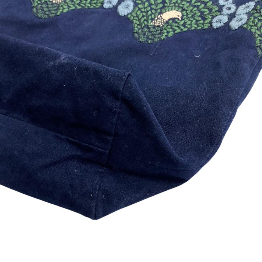 美品 mina perhonen ミナペルホネン peacock ピーコック ショルダー トート ボディ バッグ 鞄 孔雀 刺繍 ra9757 紺 ネイビー レディース 古着 中古 | mina perhonen | 05