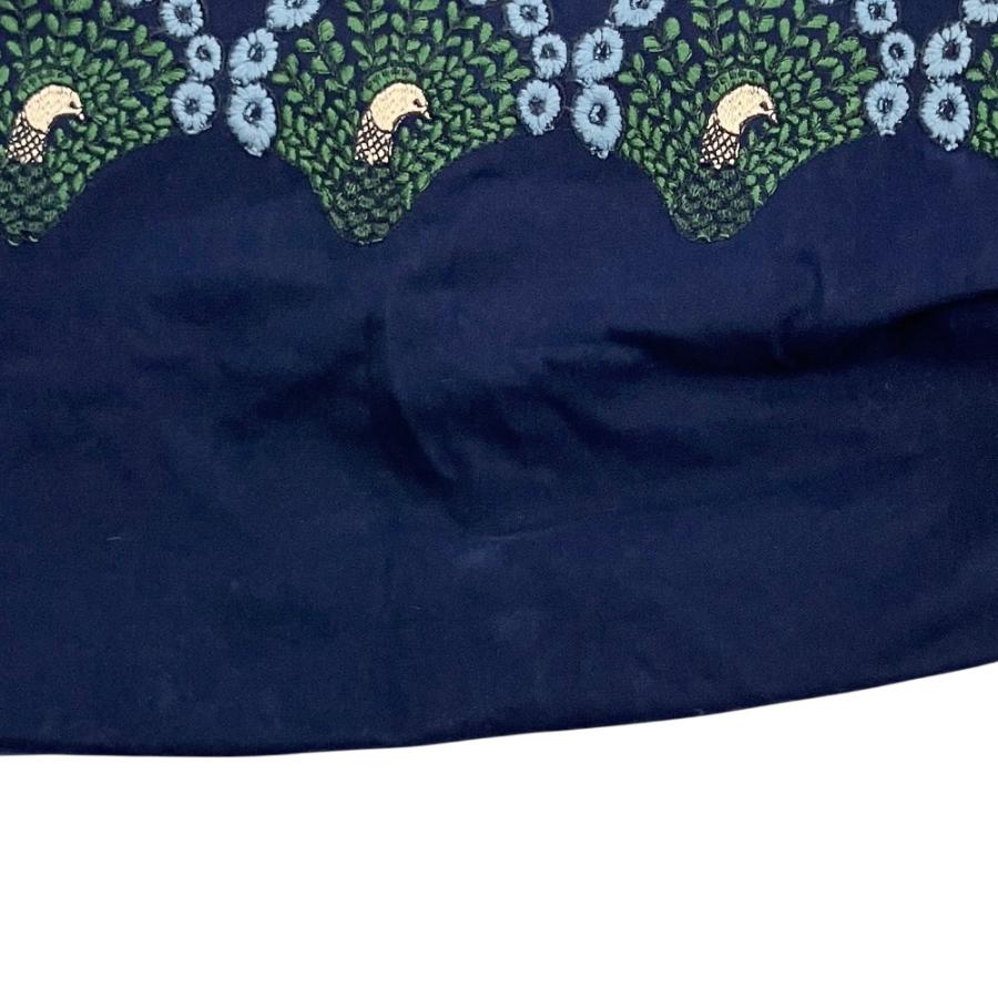 美品 mina perhonen ミナペルホネン peacock ピーコック ショルダー トート ボディ バッグ 鞄 孔雀 刺繍 ra9757 紺 ネイビー レディース 古着 中古 | mina perhonen | 06