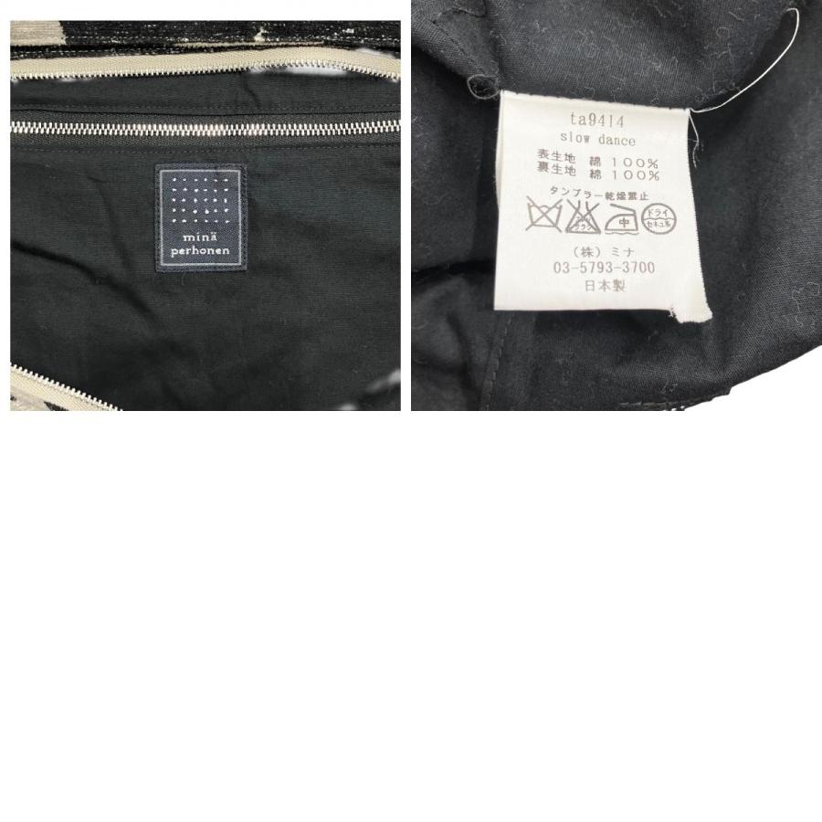 美品 mina perhonen ミナペルホネン slow dance スローダンス ショルダー ボディ バッグ 鞄 蝶 ta9414 黒 ブラック ベージュ  レディース 古着 中古 | mina perhonen | 09