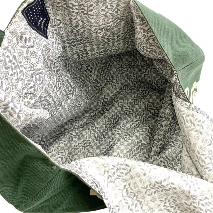 美品 mina perhonen ミナペルホネン flower nest フラワーネスト パニーニ バッグ 鞄 トート ハンド 花柄 鳥 ya9057 緑 グリーン レディース 古着 中古 | mina perhonen | 04