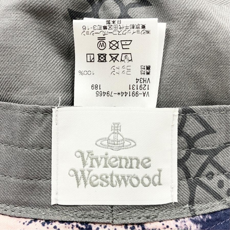 未使用 Vivienne Westwood ヴィヴィアンウエストウッド POWDER PRINT バケット ハット 帽子 オーブ 刺繍 サイズF 紫 パープル メンズ レディース 古着 中古 | Vivienne Westwood | 04