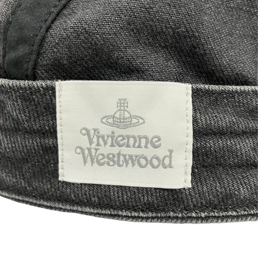 未使用 Vivienne Westwood ヴィヴィアンウエストウッド ブラック デニム ジェット キャップ 帽子 クラウン ペイント 黒 メンズ レディース 古着 中古 | Vivienne Westwood | 04