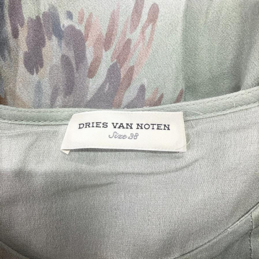 良品 DRIES VAN NOTEN ドリスヴァンノッテン シルク ノースリーブ カットソー シャツ 花柄 フラワー 38 青 ブルー レディース 古着 中古 | DRIES VAN NOTEN | 05