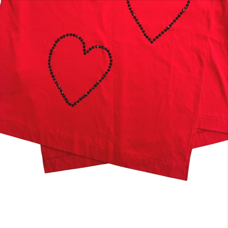 未使用 COMME des GARCONS コムデギャルソン コムコム 24aw ハートストーン 捩れ Tシャツ カットソー オーバーサイズ S 赤 レッド レディース 古着 中古 | COMME des GARCONS | 02