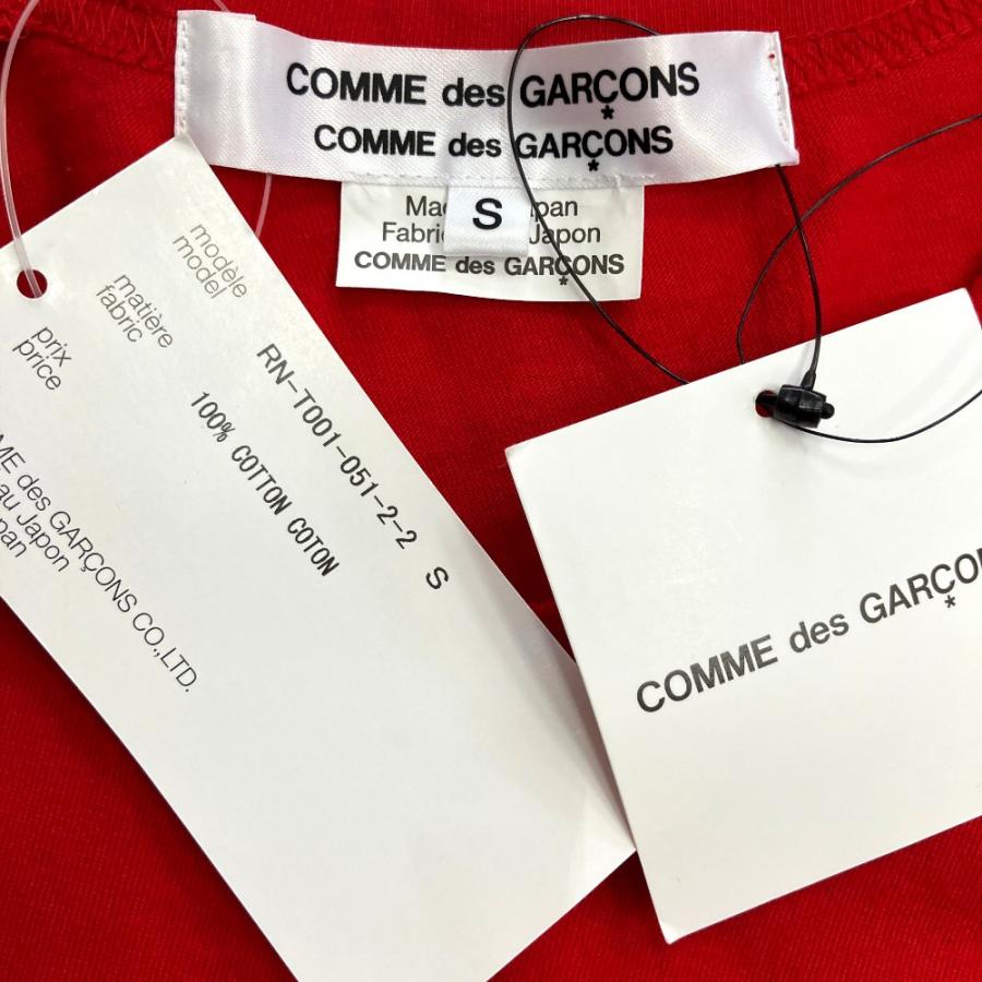 未使用 COMME des GARCONS コムデギャルソン コムコム 24aw ハートストーン 捩れ Tシャツ カットソー オーバーサイズ S 赤 レッド レディース 古着 中古 | COMME des GARCONS | 05