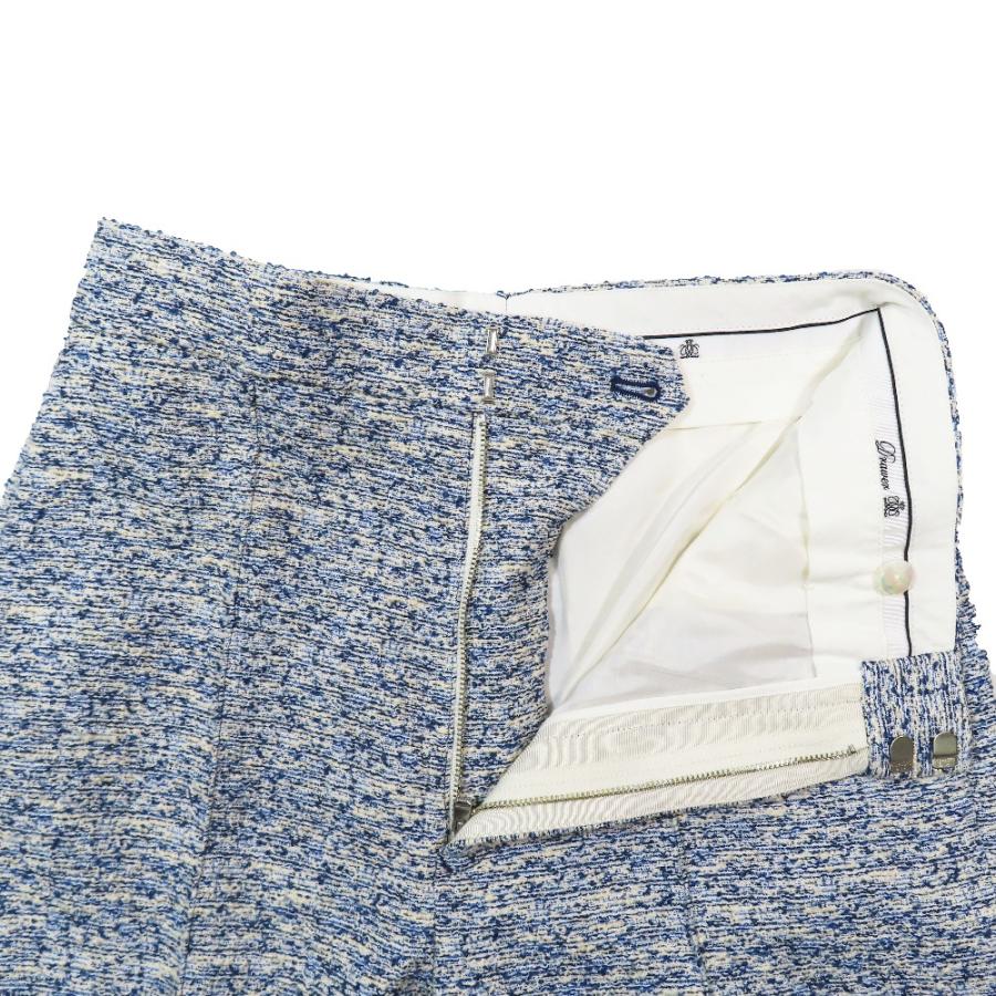美品 Drawer ドゥロワー サマーツイード センタープレス テーパード パンツ ボトムス 36 ブルー レディース 古着 中古 | DRAWER | 02