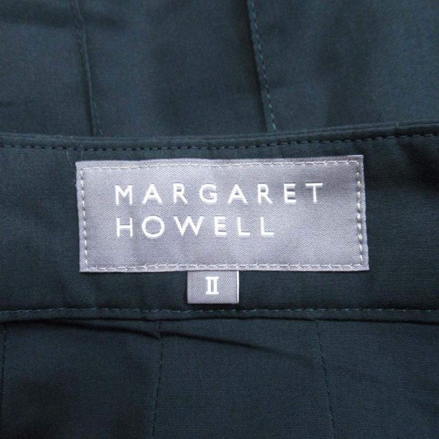 美品 MARGARET HOWELL マーガレットハウエル 25aw タックプリーツ ミモレスカート フレアシルエット 2 ダークグリーン レディース 古着 中古 | MARGARET HOWELL | 03