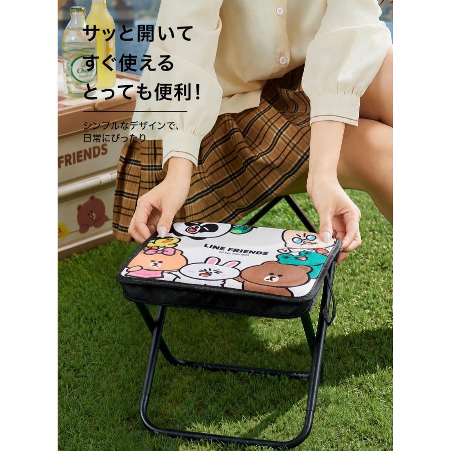 LINE FRIENDS アウトドアチェア 折りたたみ椅子 ブラウン 折り畳み