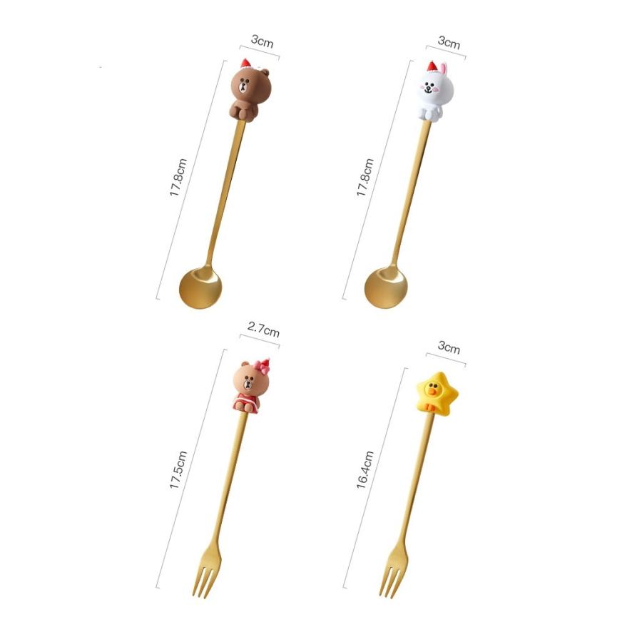 クリスマス限定】LINE FRIENDS スプーン フォーク セット 4本