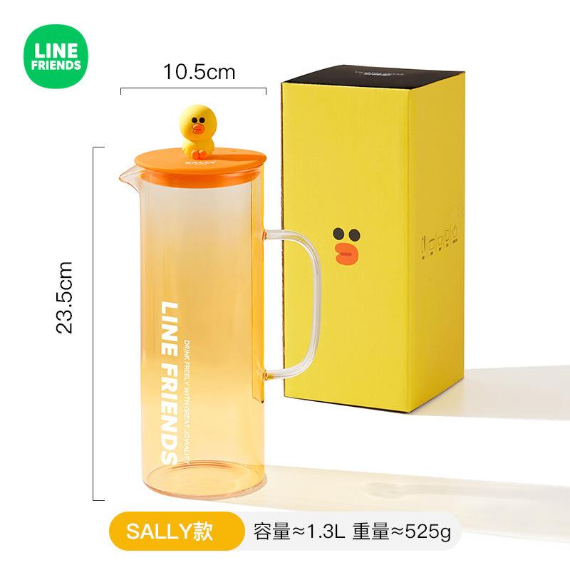 naokun様 アスティエ 蓋付きピッチャー 水差し 犬型置物 セット LINE FRIENDS ガラスピッチャー 1.3L 冷水筒 ジャグ 水差し 冷水ポット