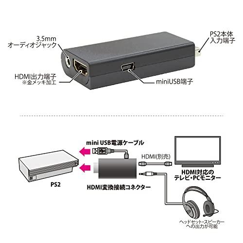 アンサー PS2専用 HDMI変換接続コネクター  AVマルチ出力端子をHDMIに変換/映像がキレイに/3.5mmオーデ｜remtory｜04