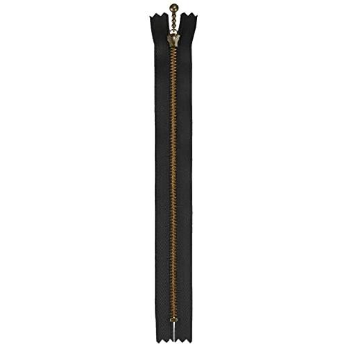Y.K.K アンティークゴールド 玉付き ファスナー 止め 10本入 長さ20cm #580 黒 3GKB-20 | 