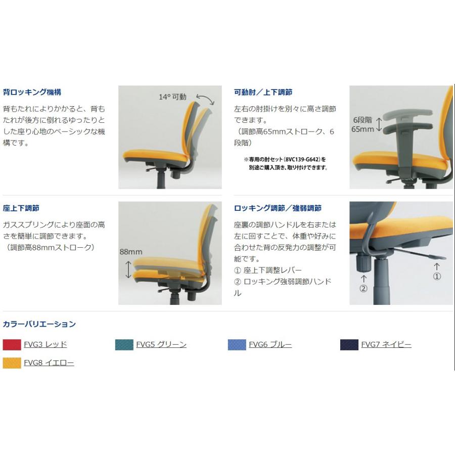 オカムラ オフィスチェア 在宅勤務 テレワーク対応 ビラージュ ローバック 肘なし イエロー 8VC11A-FVG8｜remtory｜03