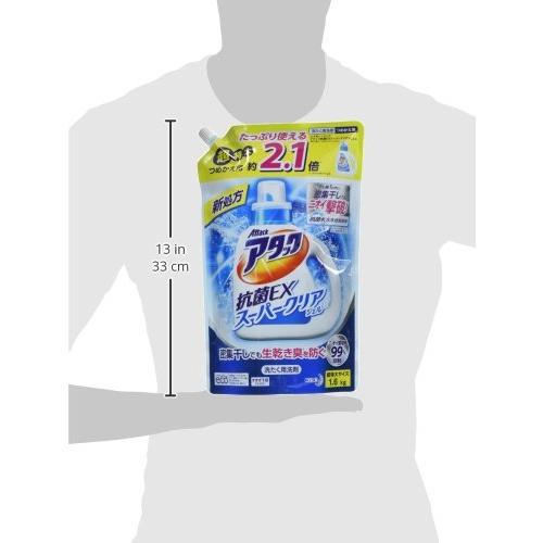 ケース販売 アタック 抗菌EX スーパークリアジェル 洗濯洗剤 液体 詰め替え 大容量 1.6kg×6個｜remtory｜08