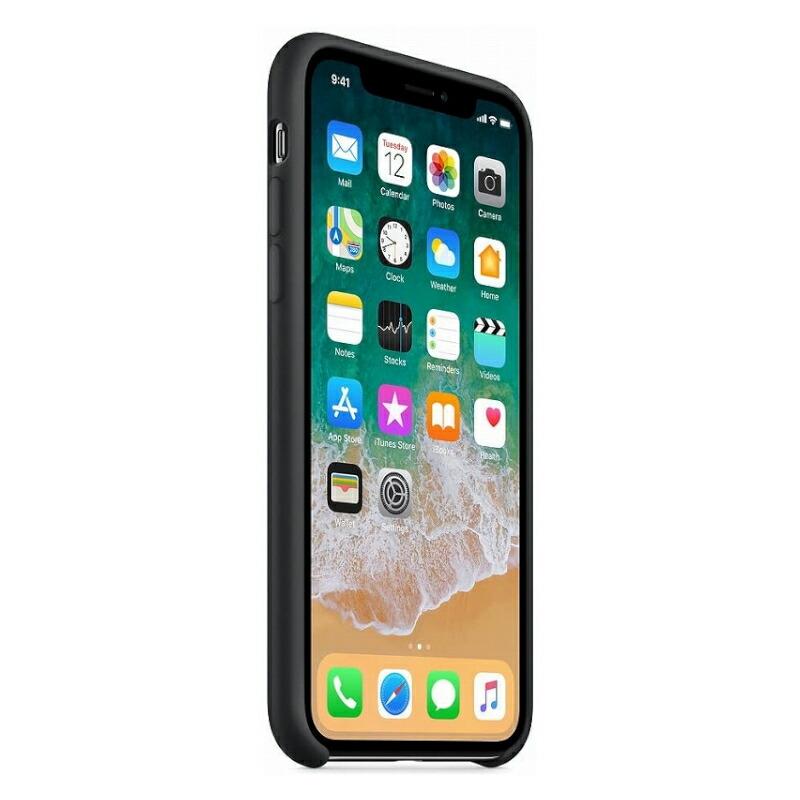 【5%OFFクーポン】【保護フィルム付】【純正品】 Apple iPhone X / XS  ブラック シリコンケース ワイヤレス充電対応 MQT12FE iPhone アップル ケース カバ｜renaissmorito｜03