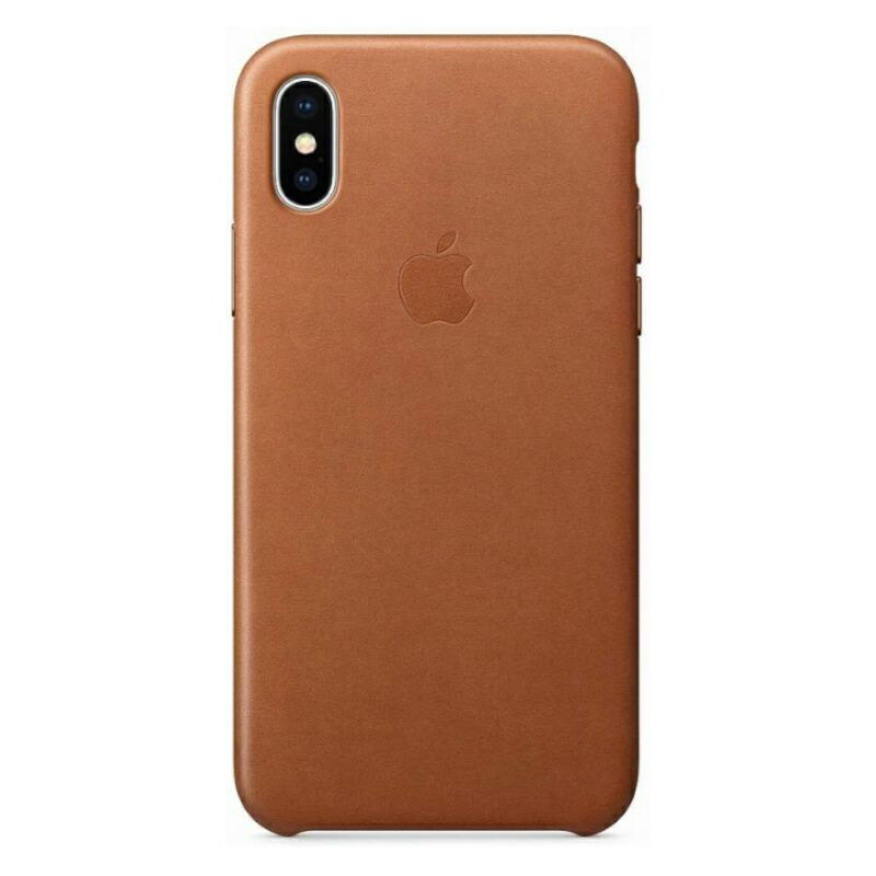 iPhone X 保護フィルム付 純正品 / XS スマホケース ブラウン レザー
