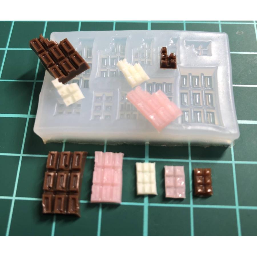 ミニチュア【板チョコ 食べかけチョコの型 10種】シリコン