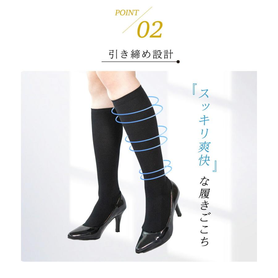 Dr.Scholl 5本指 ロング丈 引き締め ハイソックス 3足組 32cm丈 靴下