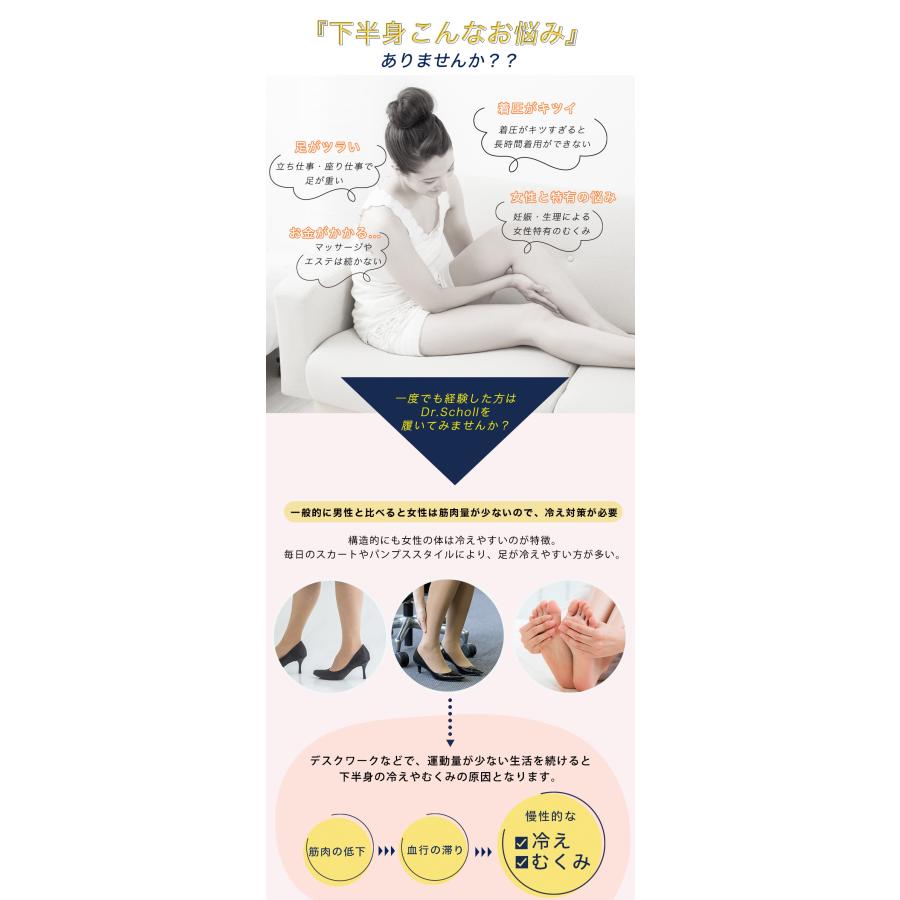 Dr.Scholl シルク入り引き締めソックス ハイソックスタイプ レーヨン