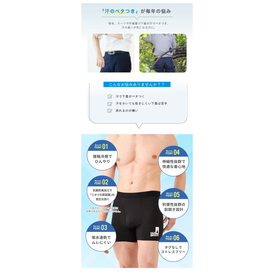 3枚セット メンズ ボクサーパンツ S M L LL 3L下着 前開き 冷感