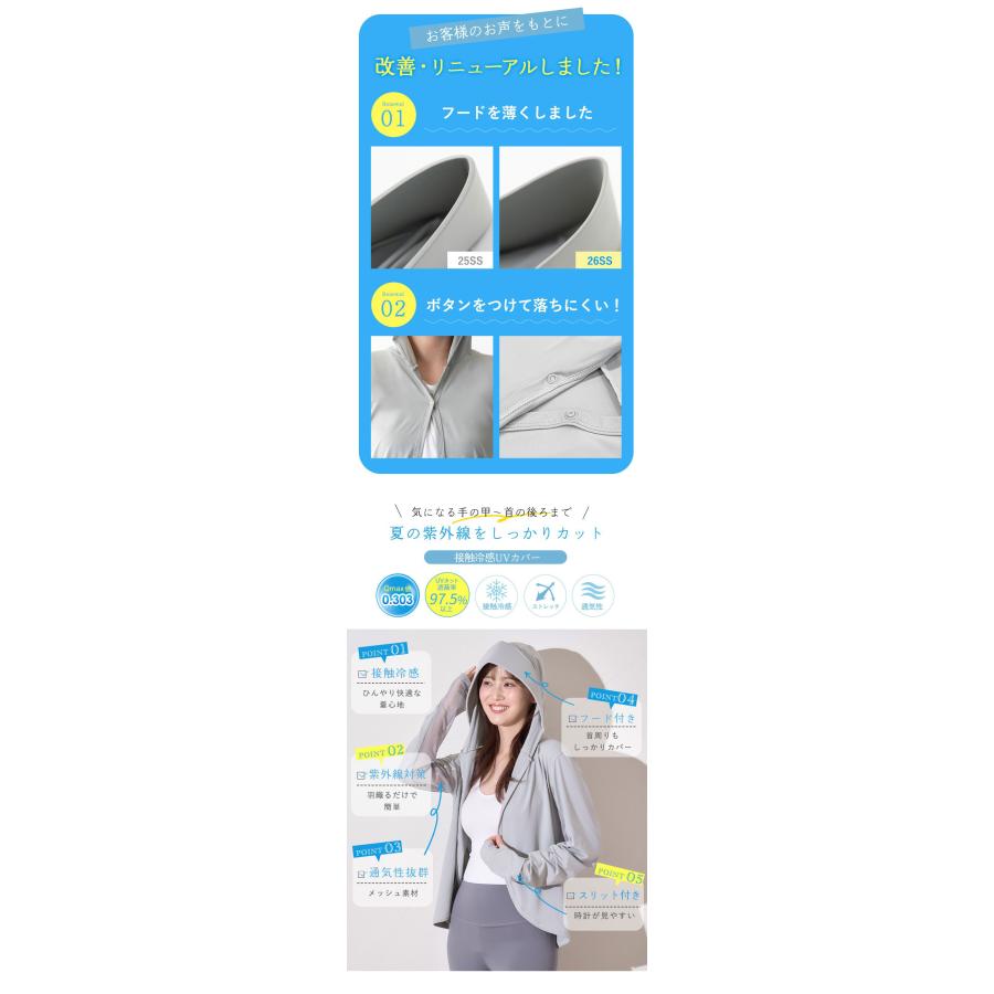 着るだけUV対策 UVカット遮蔽率 97.5%以上 UPF50+ SEA BREEZE フード