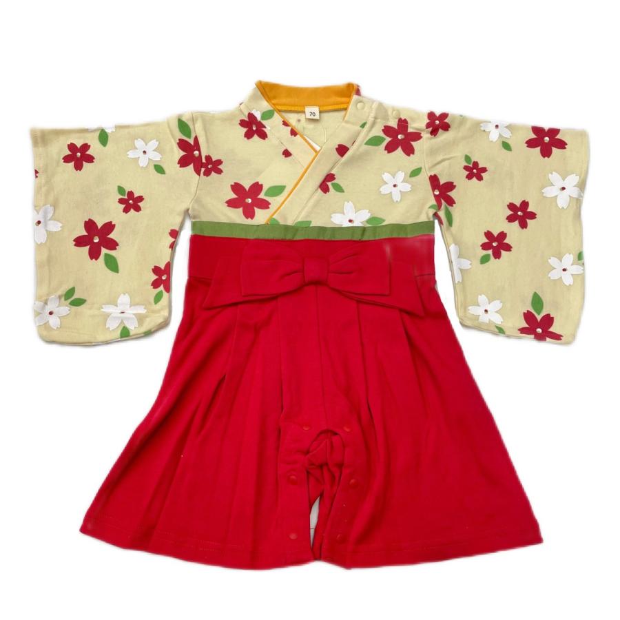 袴ロンパース 桜 女の子 ピンク クリーム レターパック対応 f 和雑貨はるひ 通販 Yahoo ショッピング