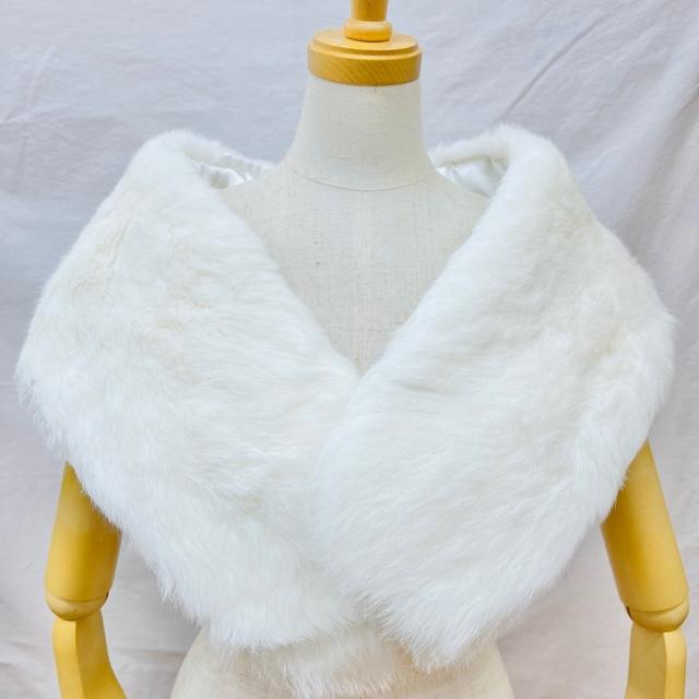 高級ラビットファー ショール 白 うさぎ ラビット あったかい 振袖 袴  