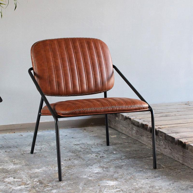 レザーアイアンチェア 本革 インダストリアル チェア　1脚 ダイニングチェア アイアン レザー インダストリアル 1脚 KLUB14